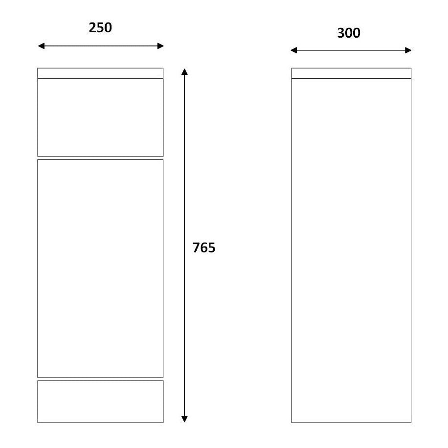 Fairford Opto 250mm Gloss White Cupboard (300mm deep)
