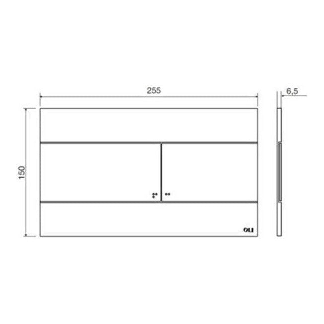 Fairford Gloss Chrome Flush Plate with Square Buttons
