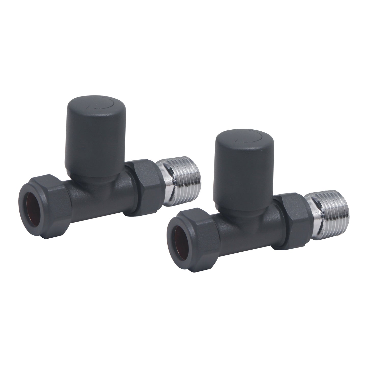 Fairford Round Valves, Straight, Anthracite