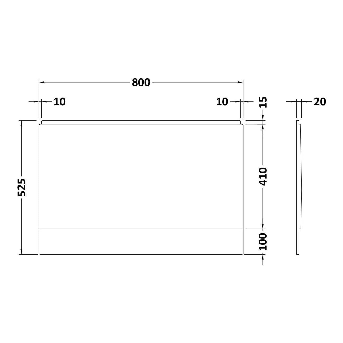 Fairford Acrylic Bath End Panel, 800mm