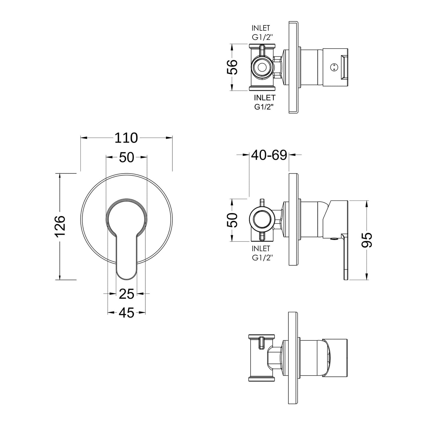 Fairford Element 10 Concealed Manual Shower Valve