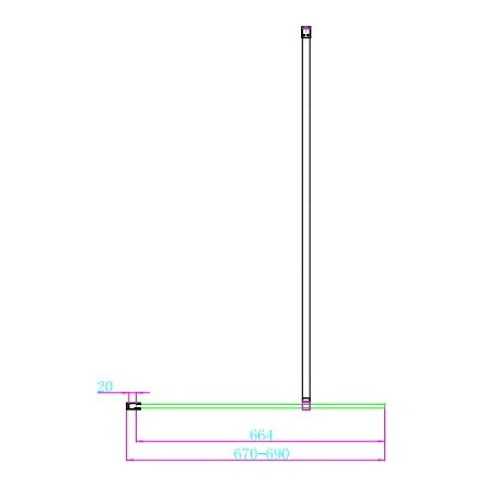 Fairford 10mm 700mm Brushed Brass Wetroom Screen