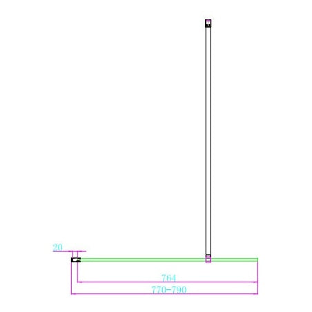 Fairford 10mm 800mm Brushed Brass Wetroom Screen