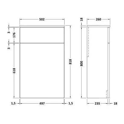 Fairford Aspri Satin Grey 500mm WC Unit