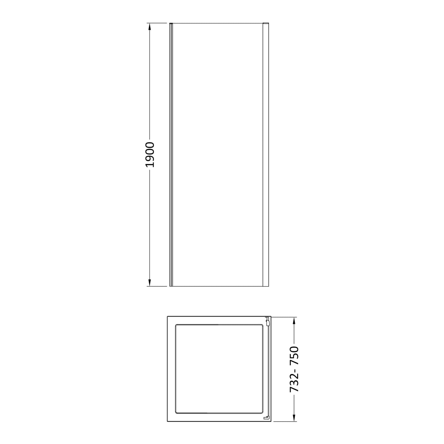 Fairford 6mm 760mm Brushed Brass Side Panel