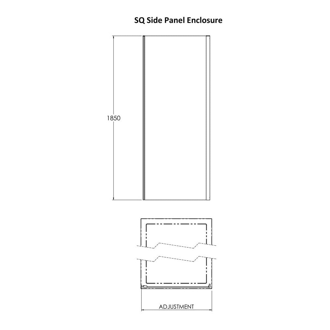 Fairford 6mm 900mm Brushed Brass Enclosure Side Panel