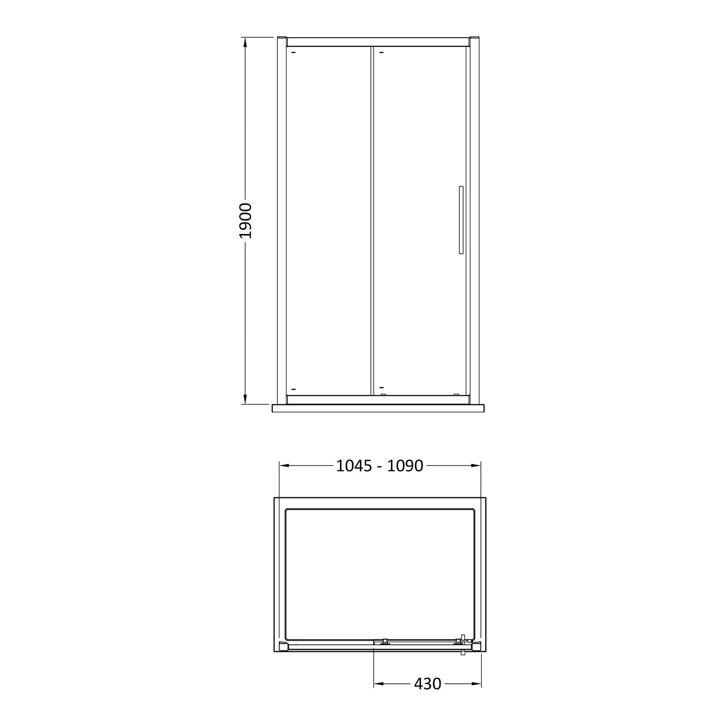 Fairford 8mm, 1100mm Sliding Shower Door