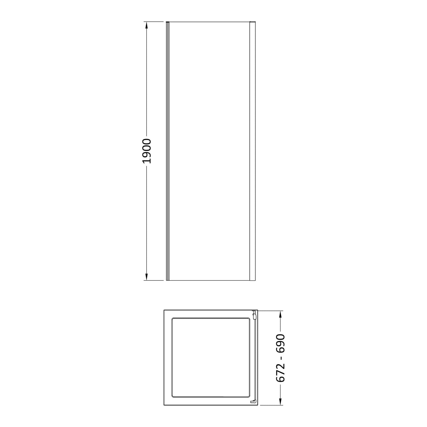 Fairford 6mm 700mm Brushed Brass Enclosure Side Panel