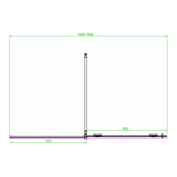 Fairford 8mm Frameless 1700mm Brushed Brass Sliding Shower Door