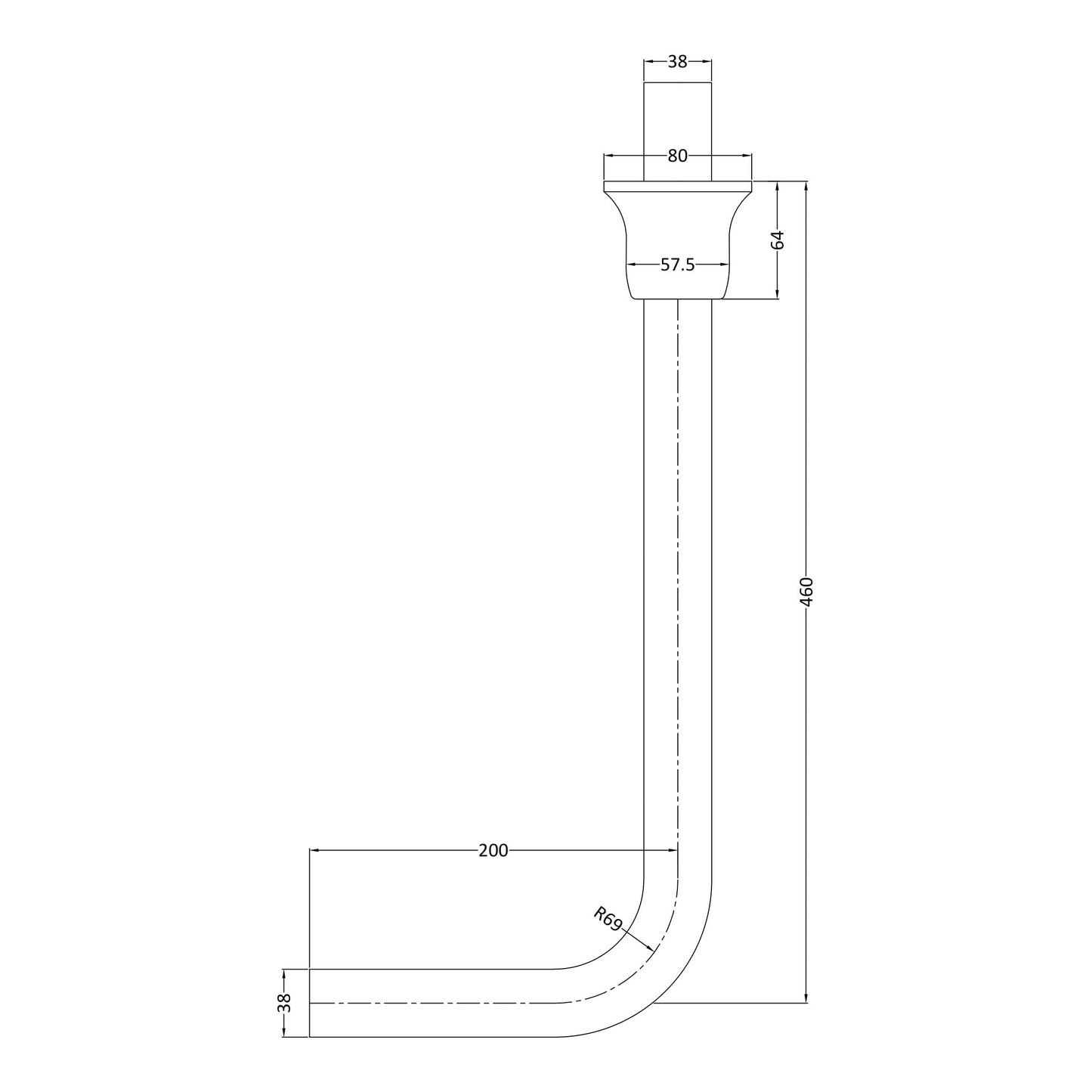 Fairford Hexam Low Level Raised Cistern Toilet, no Seat
