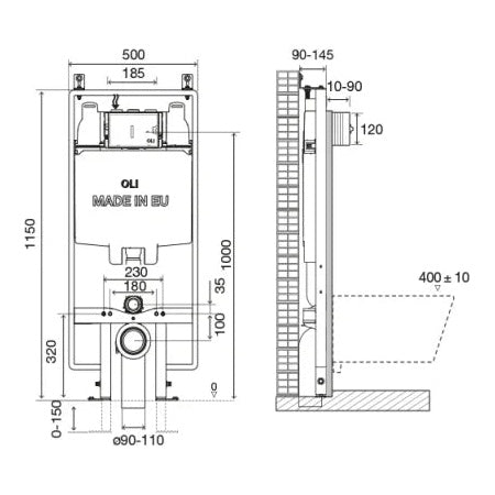 Fairford Klar Reduced Height Frame and Cistern