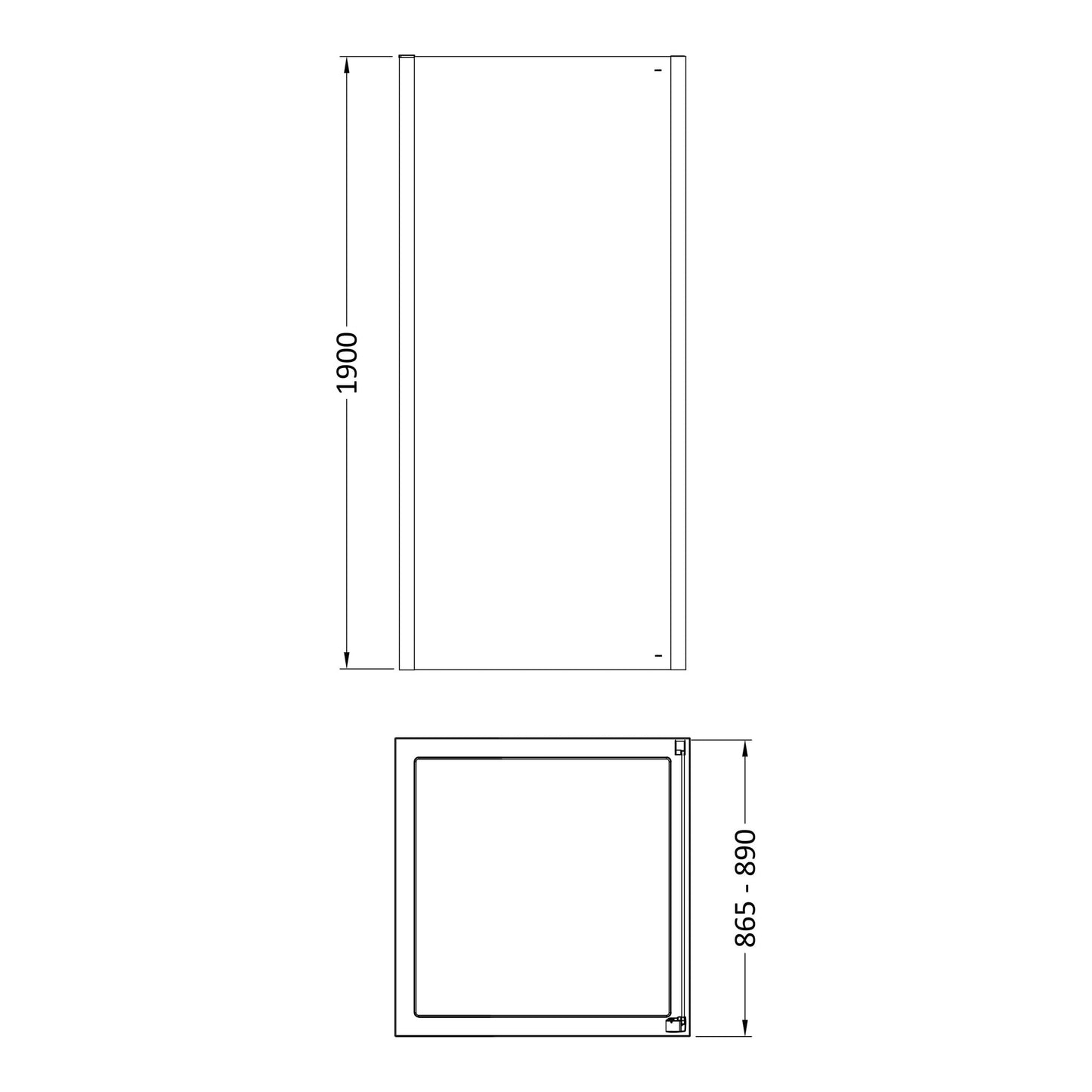 Fairford Pro 8mm 900mm Brushed Brass Side Panel