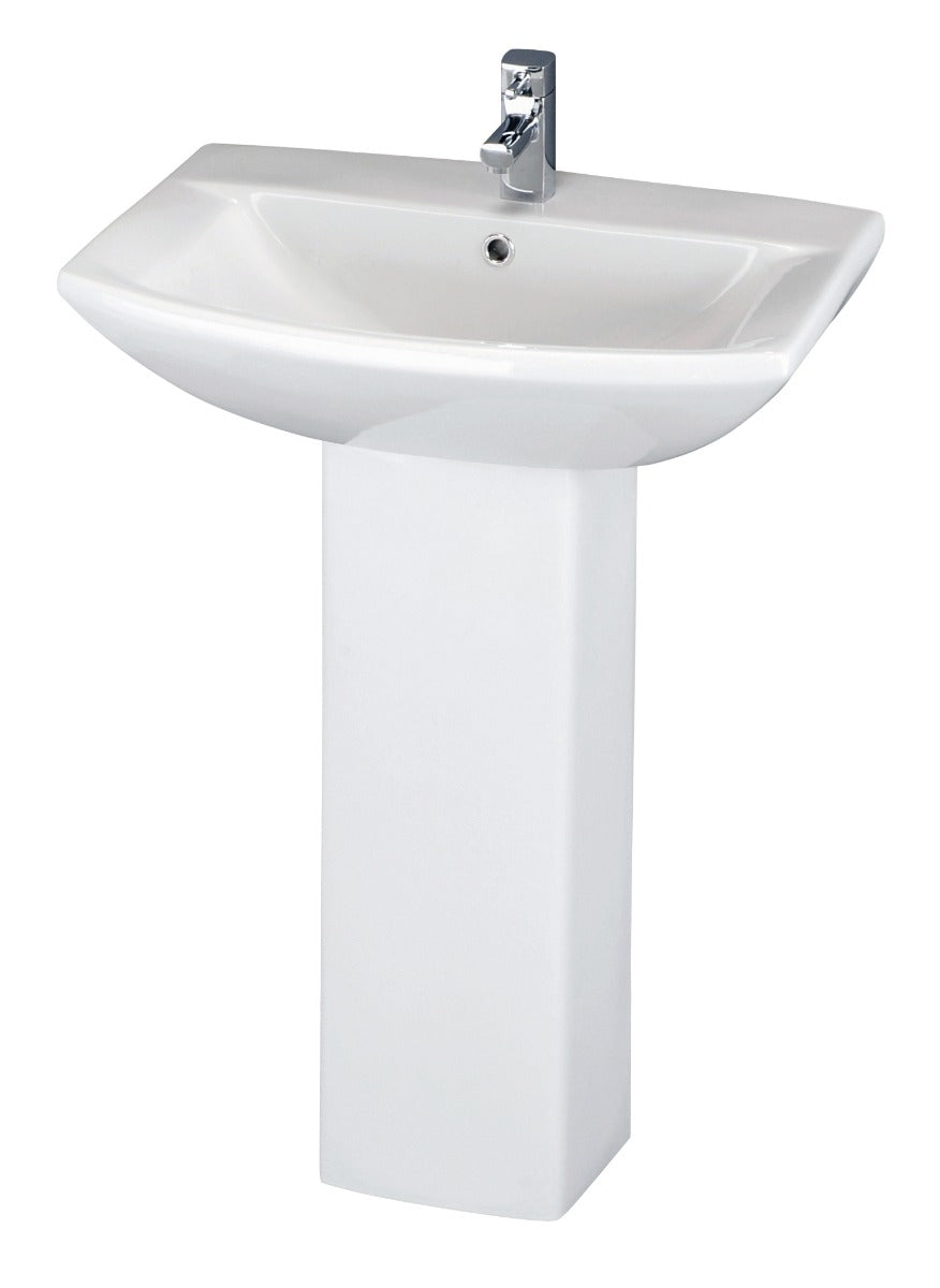 Fairford Nuna 600mm 1 Tap Hole Basin with Full Pedestal