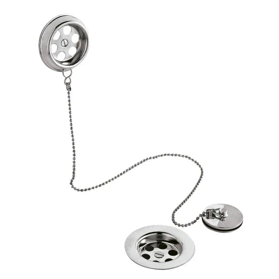 Fairford Standard Bath Waste, Brass Plug