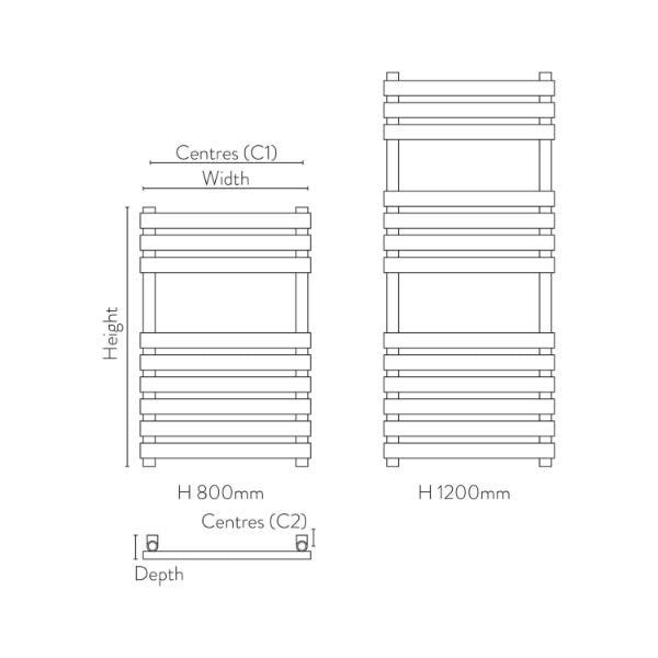 Fairford InStyle Towel Rail - 800mm X 500mm - Chrome