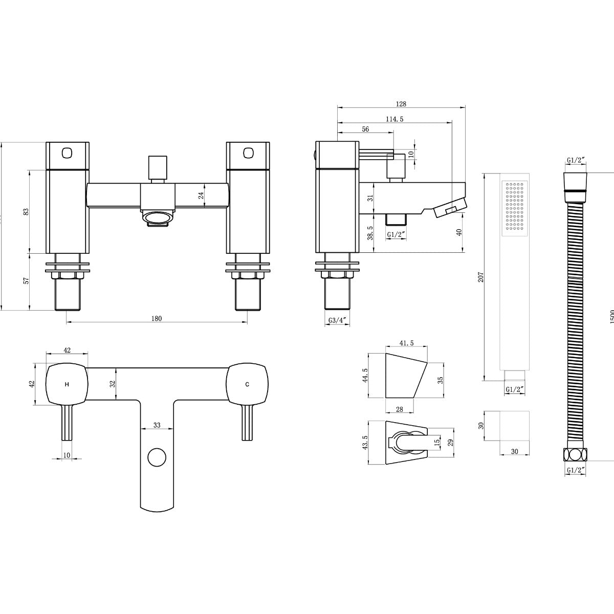 Fairford Kingswood Bath Shower Mixer