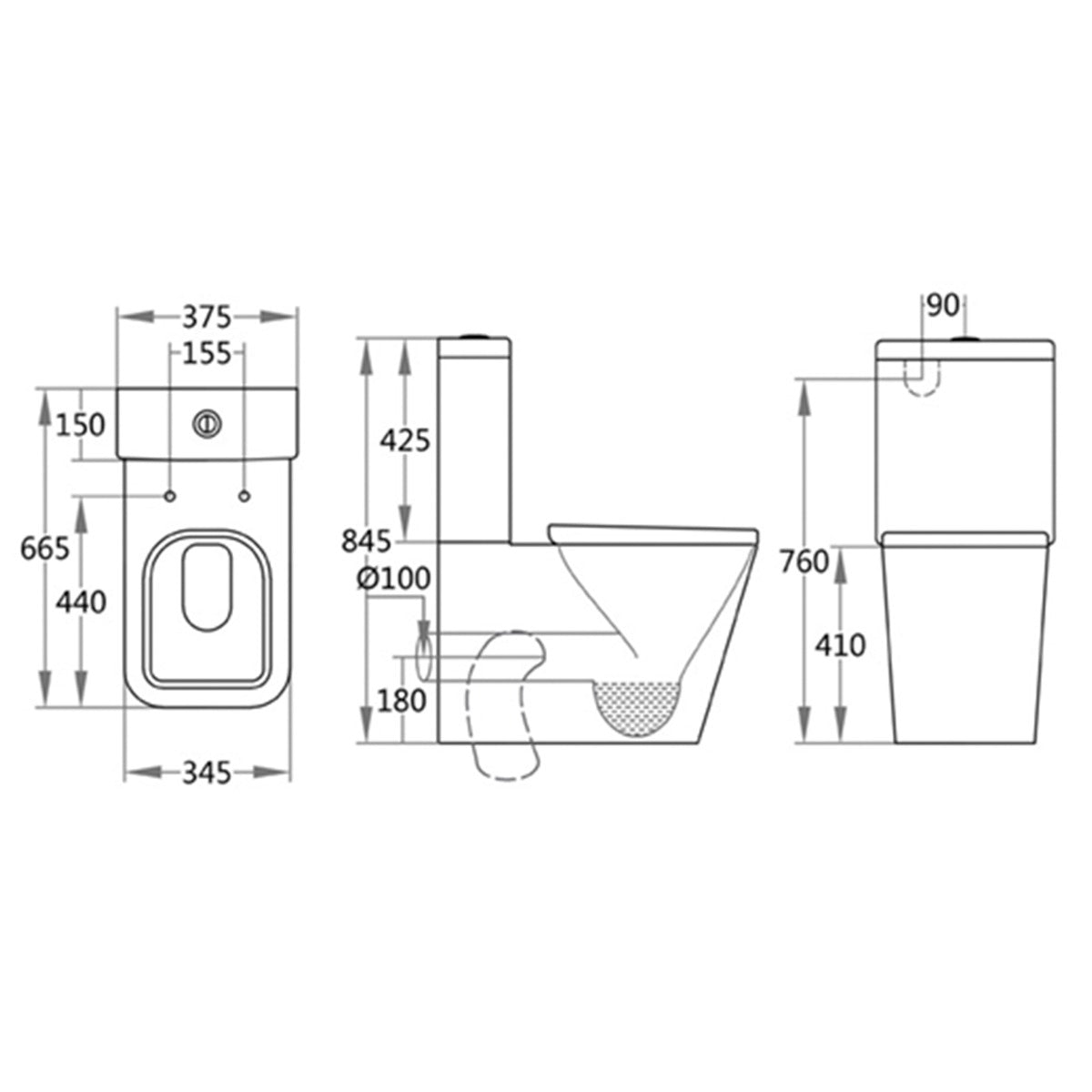 Fairford Loren Pro Close Coupled Toilet with Wrapover Seat