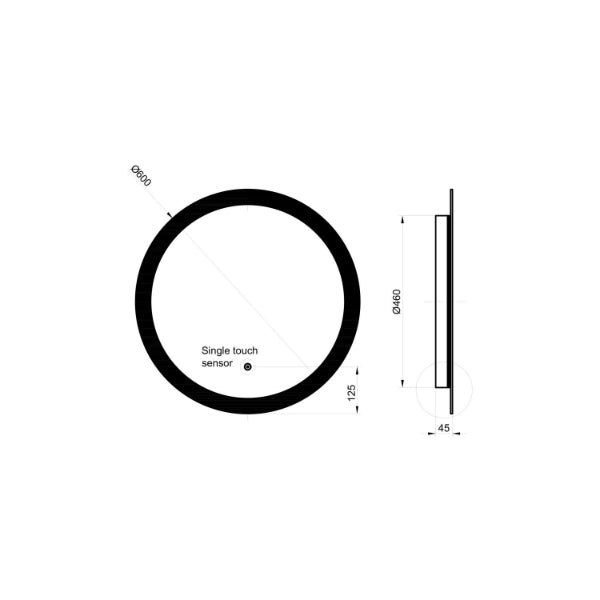 Fairford Lunar Led Mirror - 600mm Wide