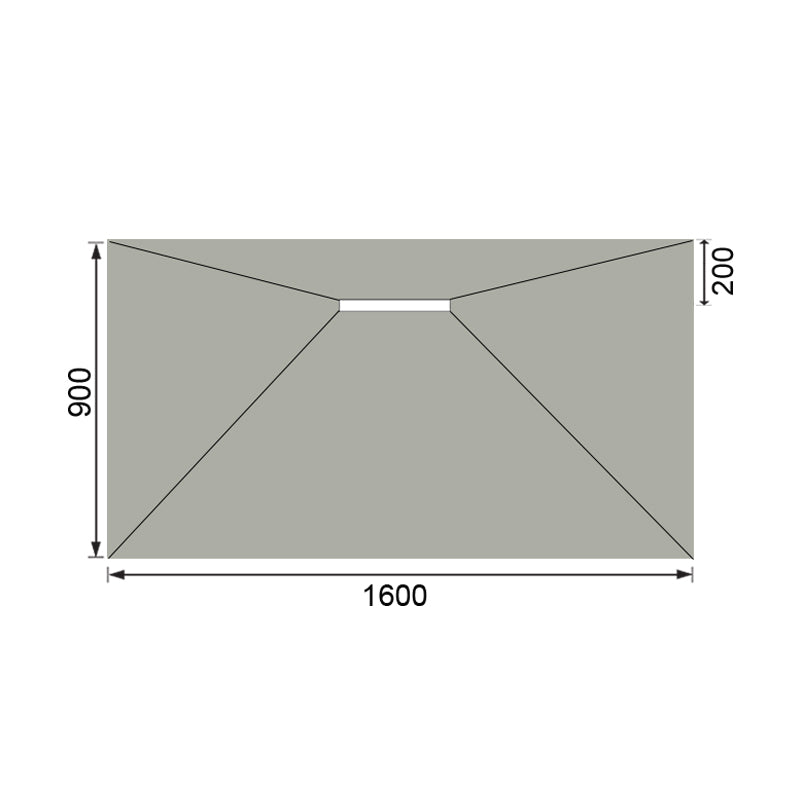 Hydraset Rectangular Trays with 300mm Side Drain 1600 x 900mm