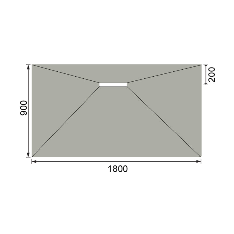 Hydraset Rectangular Trays with 300mm Side Drain 1800 x 900mm