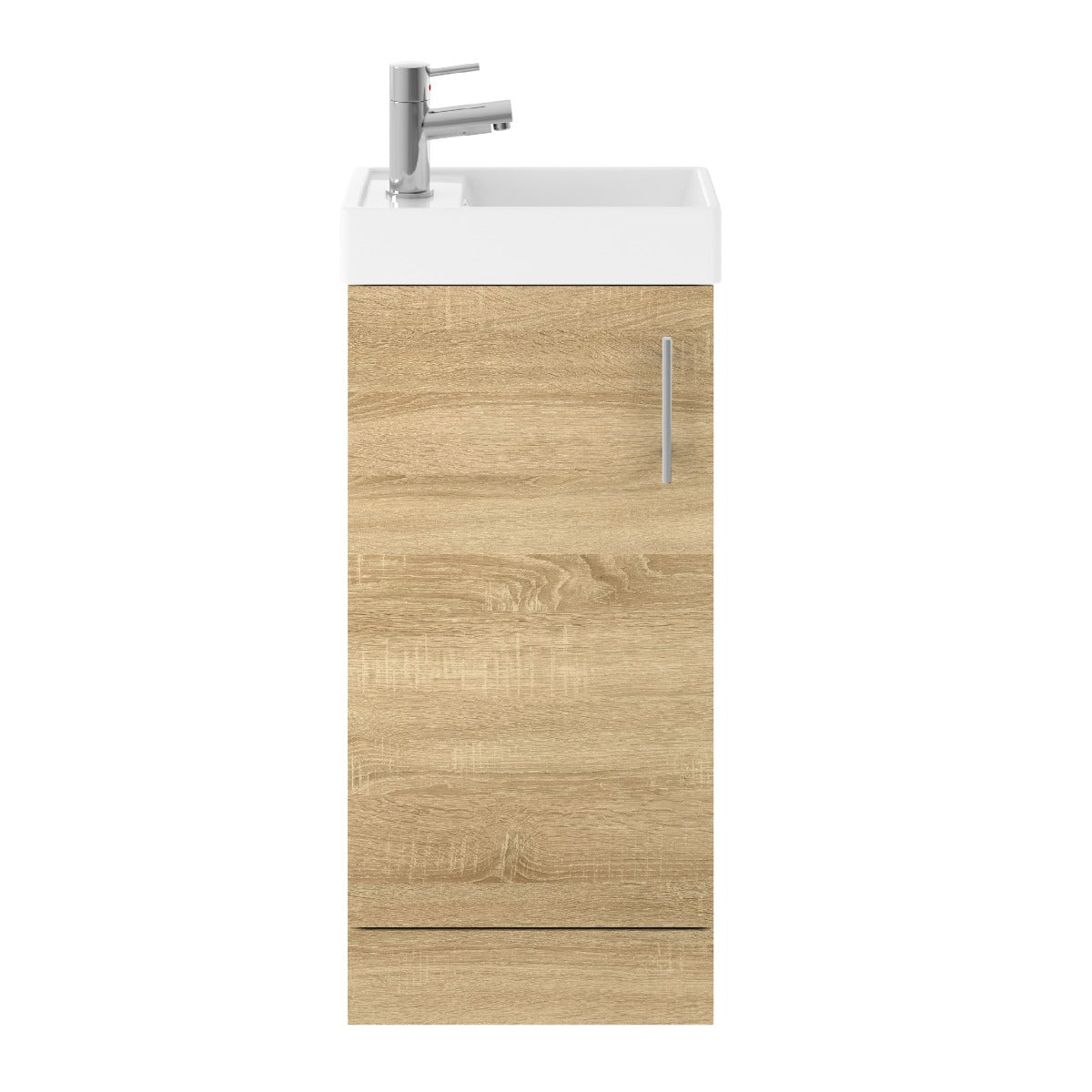 Fairford Minimalist 400mm Natural Oak Floor Standing Vanity Unit