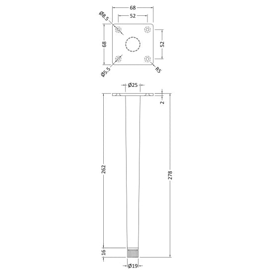 Fairford Decorative Leg Set for Wall Hung Vanity Units (Opti