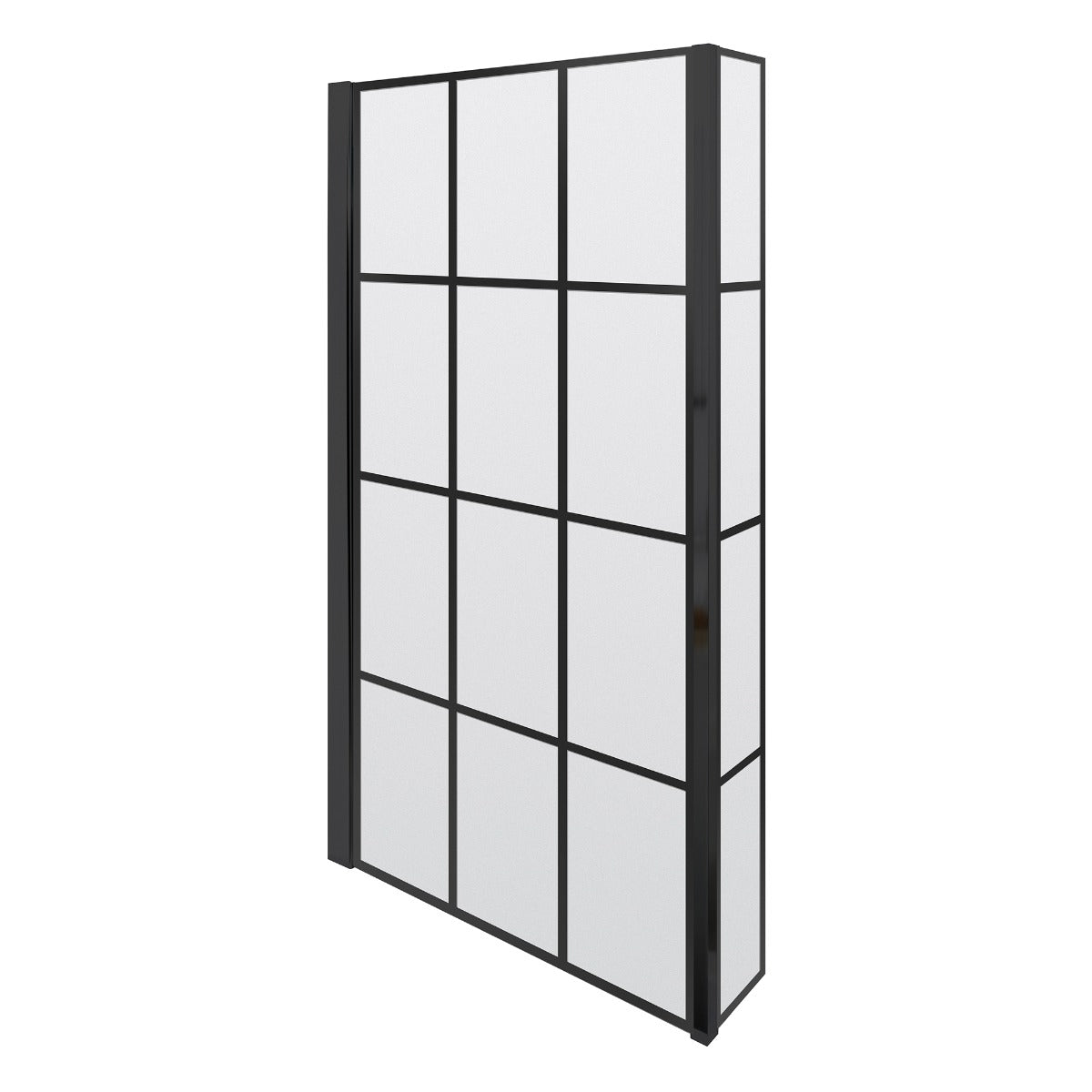 Fairford 6mm L Shaped Shower Bath Screen, Matt Black Framed