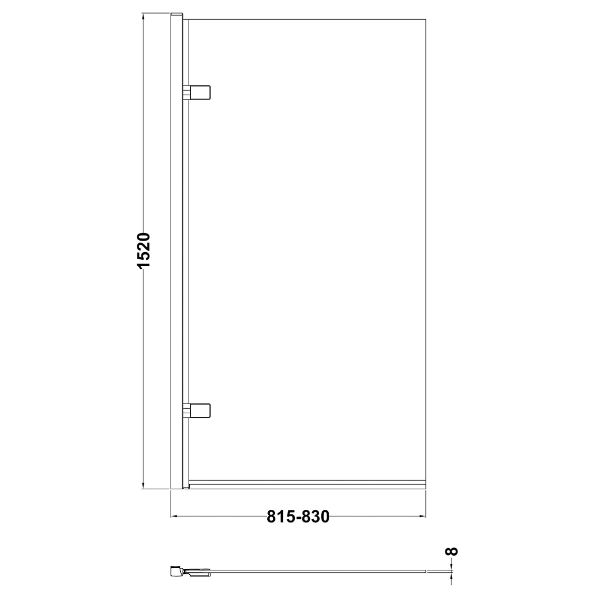 Fairford 8mm Brushed Brass Straight Bath Screen