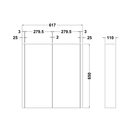 Fairford Kingsly 600mm Mirror Cabinet