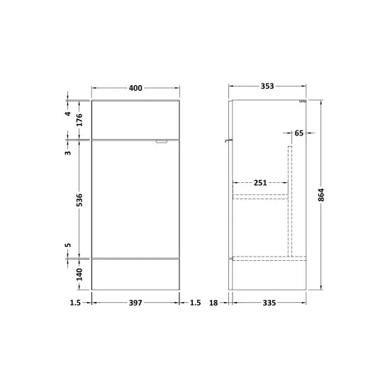 Fairford Union 400mm Bleached Oak Full Depth Vanity Unit