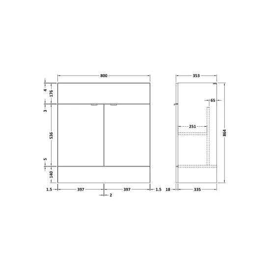 Fairford Union 800mm Bleached Oak Full Depth Vanity Unit