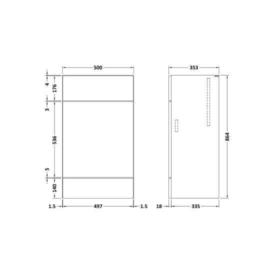 Fairford Union 500mm Bleached Oak Full Depth WC Unit