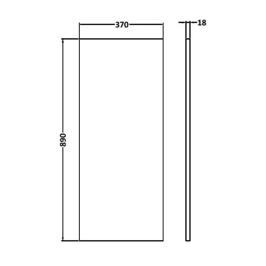 Fairford Furniture Fill Panel, Gloss Grey, 370 x 890mm