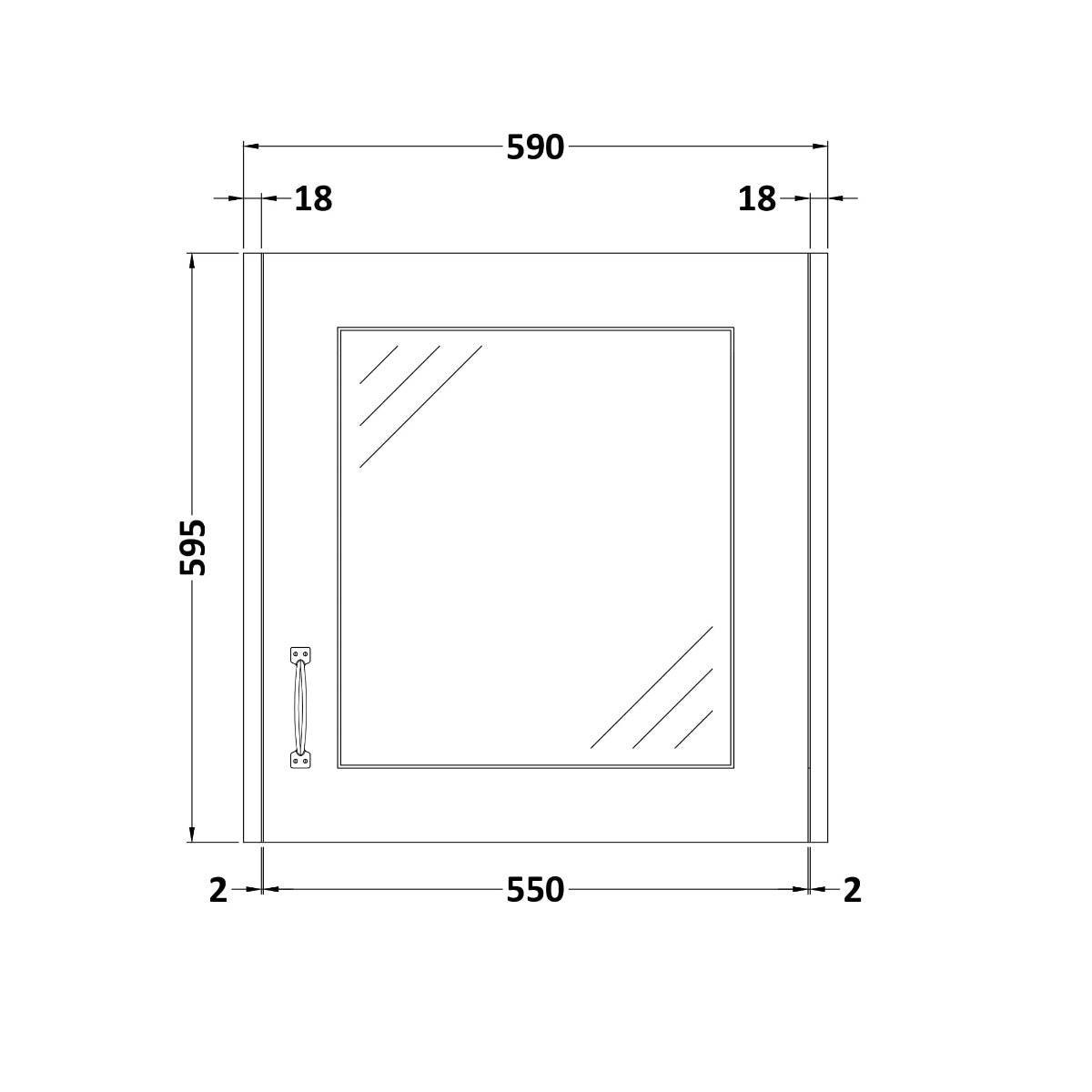 Fairford Leith 600mm White Mirror