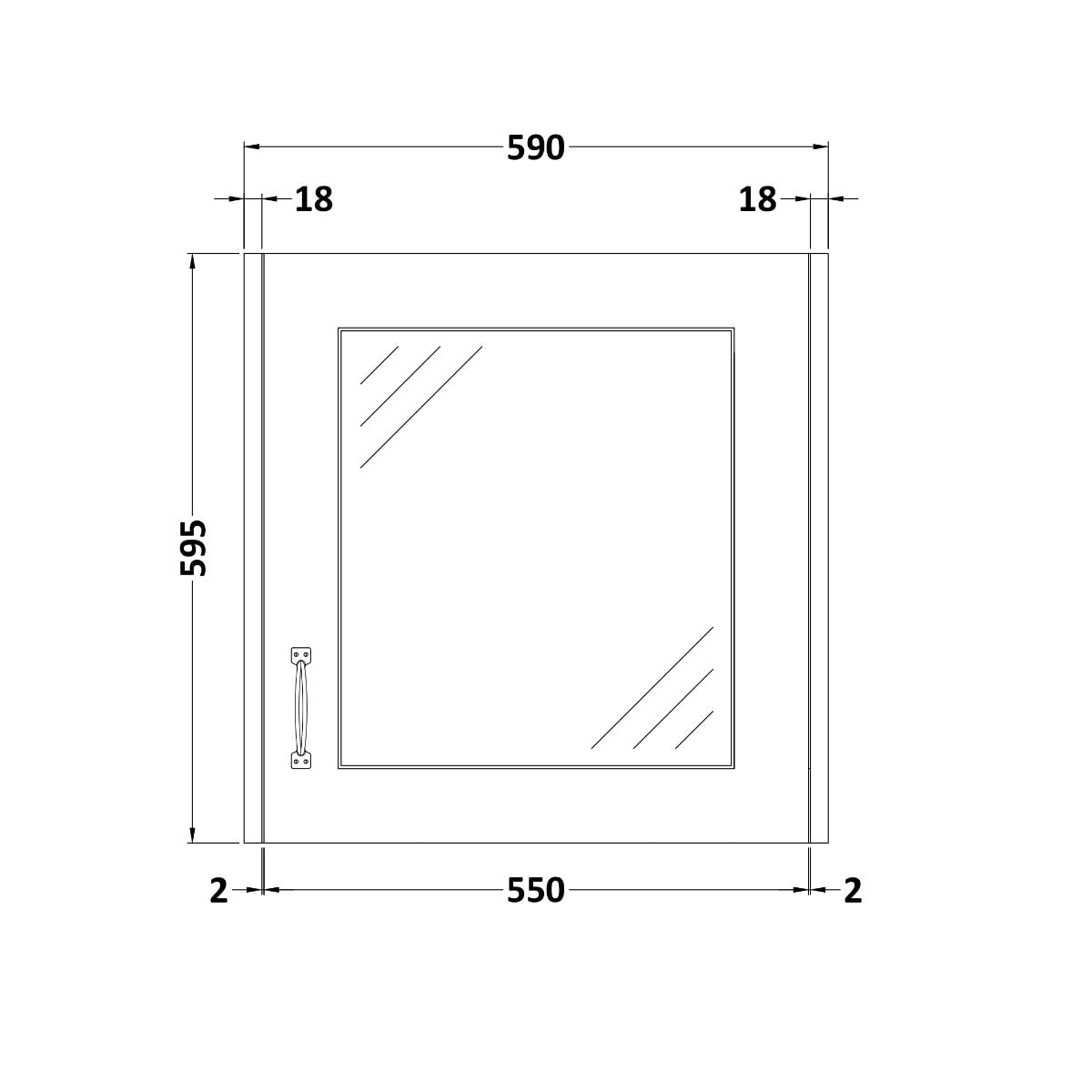 Fairford Leith 600mm Soft Grey Single Door Mirror Unit
