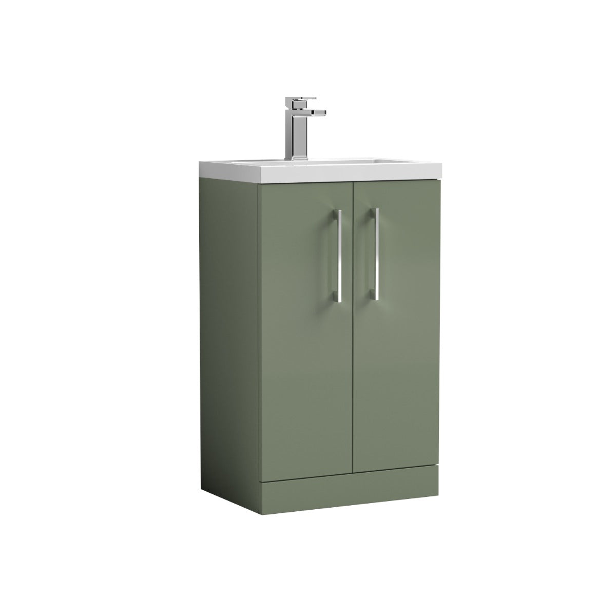 Fairford Aspri 2 500mm Satin Green Floor Standing Vanity Unit