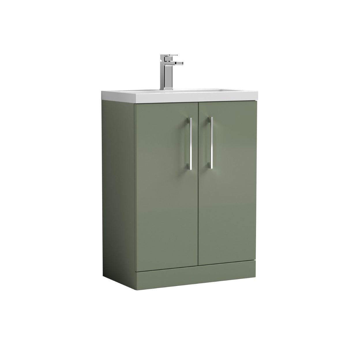 Fairford Aspri 2 600mm Satin Green Floor Standing Vanity Unit