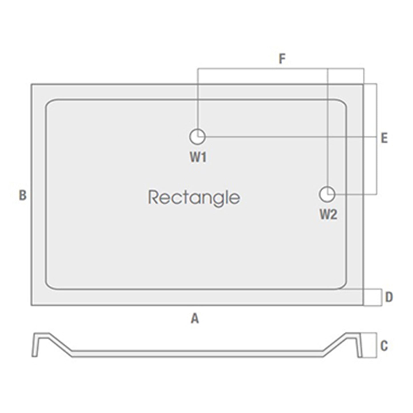 Fairford 1200 X 800mm Rectangular Shower Tray