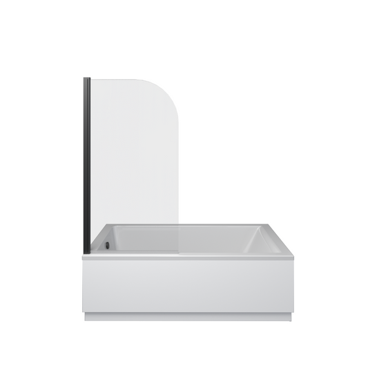 Rivato Florence 1800 x 800mm Bath with Radius Matt Black Screen