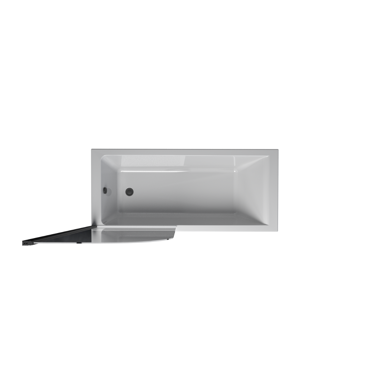 Rivato Florence 1700 x 700mm Bath with Radius Matt Black Screen