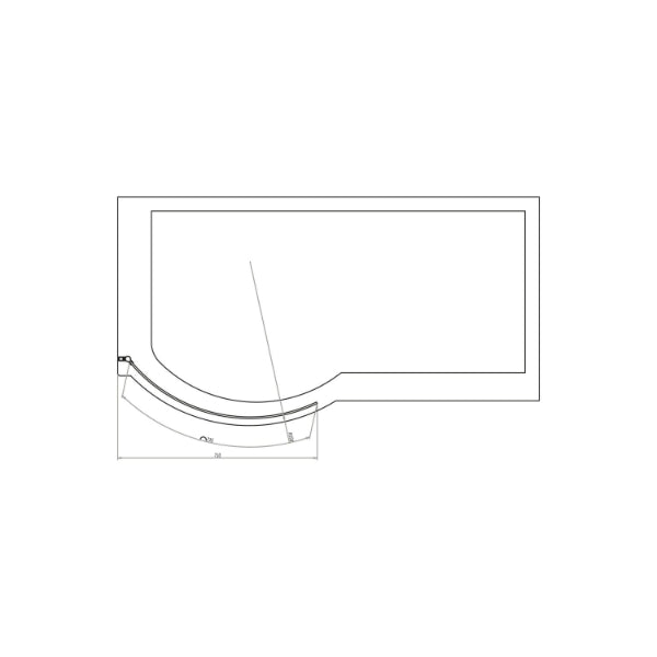 Fairford Chrome P Shaped Bath Screen