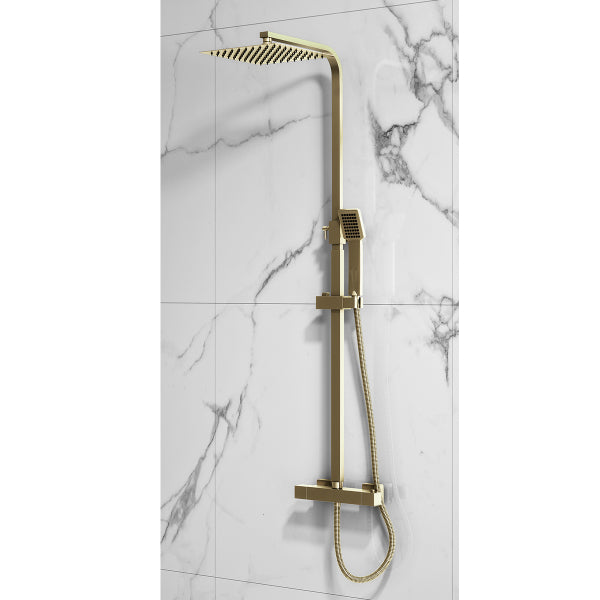 Fairford Earlwood Brushed Brass Exposed Shower Kit