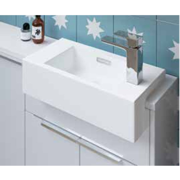 Fairford Slim Square Semi Recessed Basin - 500mm Wide - White
