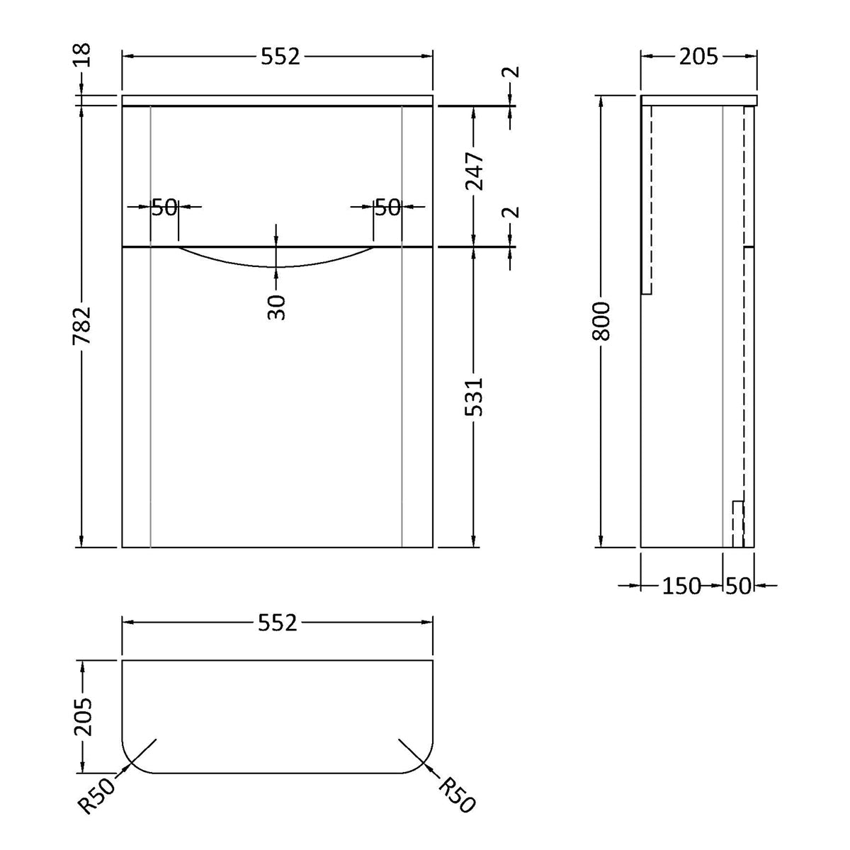 Fairford Eclipse 550mm Satin Green WC Unit