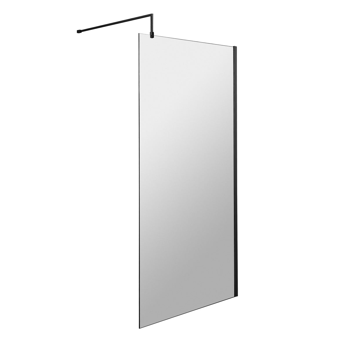 Fairford 1100mm Matt Black 8mm Wetroom Screen - 1850mm High