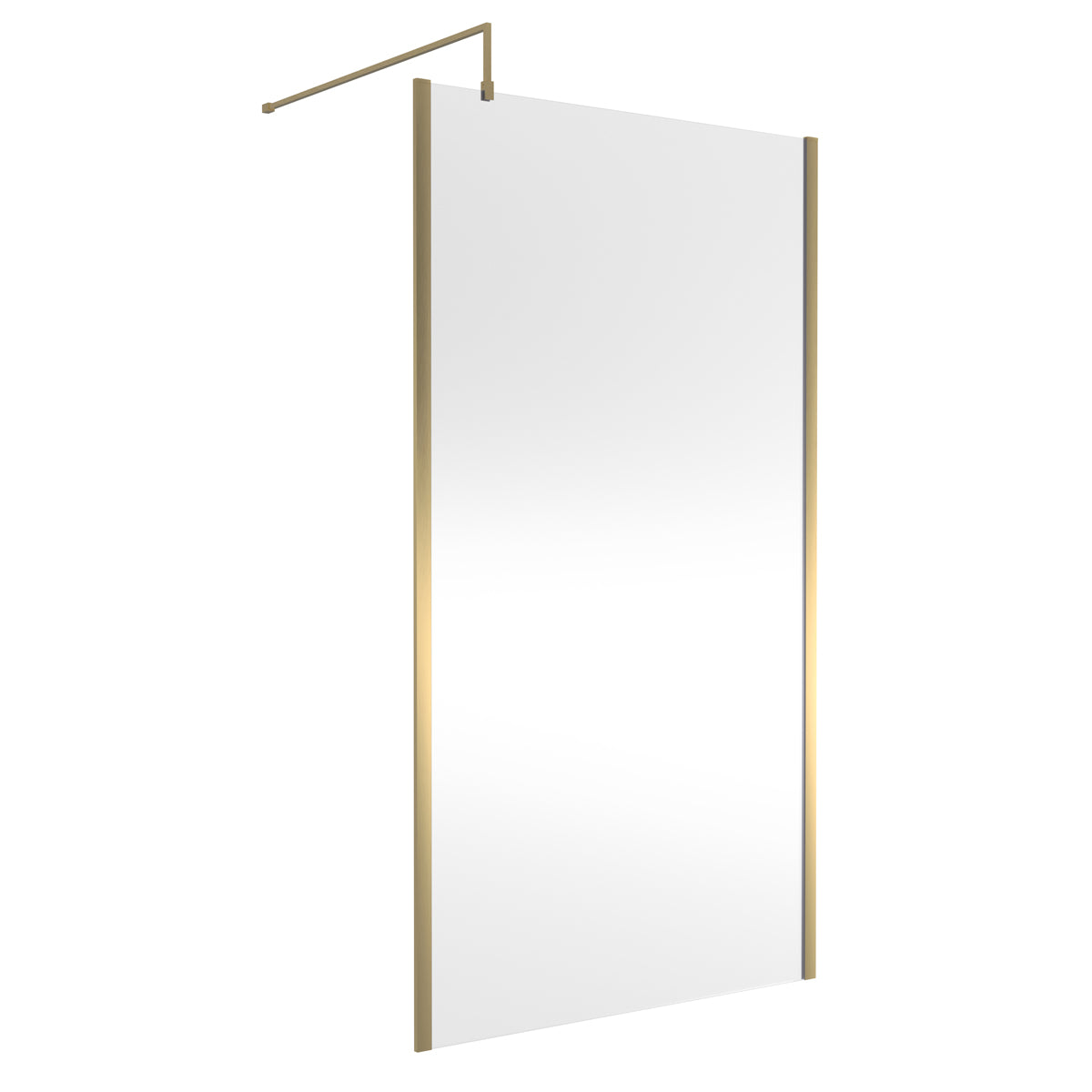 Fairford 1100mm Brushed Brass Vertically Framed 8mm Wetroom Screen - 1850mm High