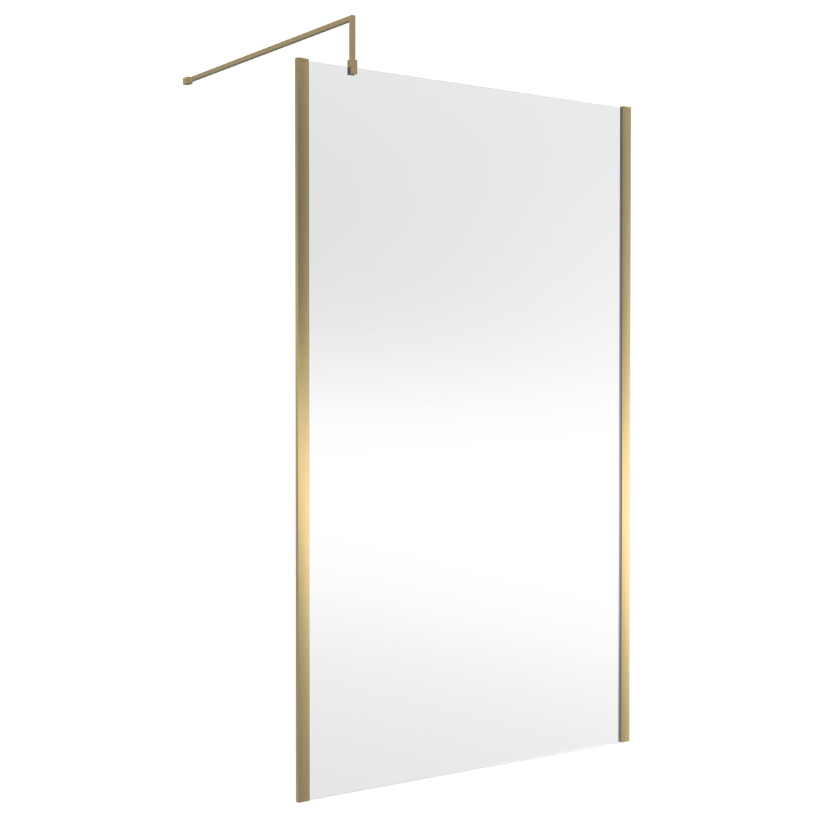 Fairford 1200mm Brushed Brass Vertically Framed 8mm Wetroom Screen - 1850mm High