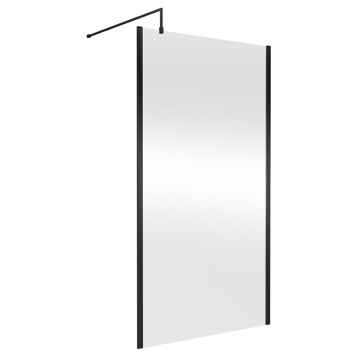 Fairford 1100mm Matt Black Vertically Framed 8mm Wetroom Screen - 1850mm High