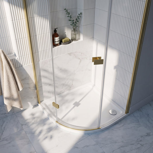 Fairford 1000 x 1000mm Quadrant Shower Tray, Corner Waste