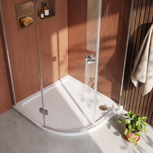 Fairford 1200mm x 900mm Offset Quad, RH Shower Tray, Corner Waste